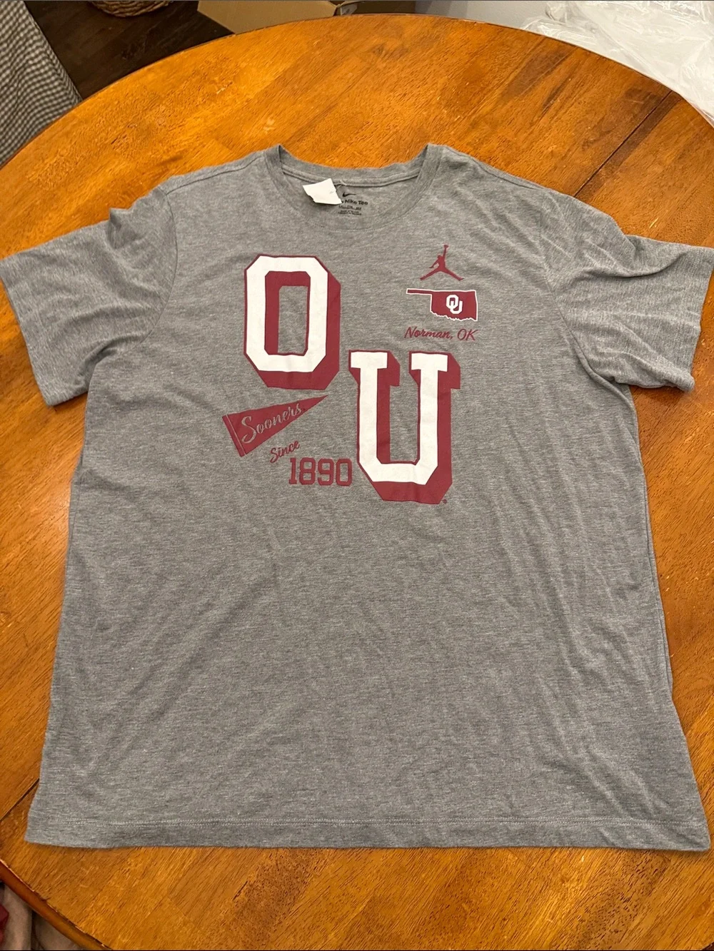 Jordan Gray OU Short Sleeve Tee with Crimson Graphics xxl
